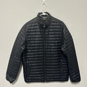 Eddie Bauer Mens EB650 Down Puffer Quilted Black Jacket Size Medium Coat **Read